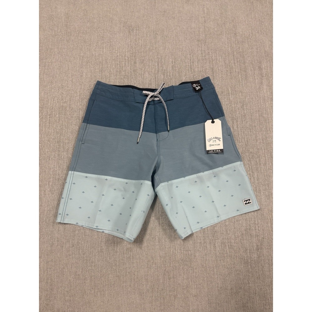 NEW Billabong Tribong Lo Tide Mens Blue Colorblock Board Shorts Size 30 Unlined